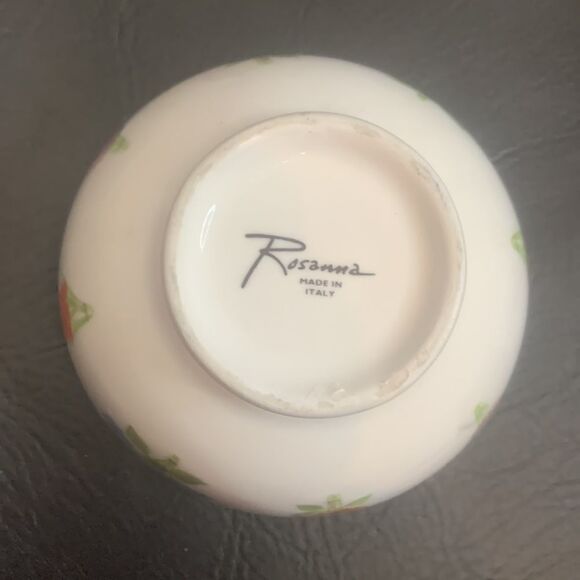 Rosanna Italy White Floral Porcelain Ceramic 18 Ounces Decorator Serving Bowl - Picture 4 of 10